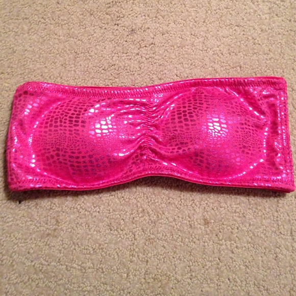 Snakeskin Hot Pink Bandeau NWOT - Picture 1 of 2
